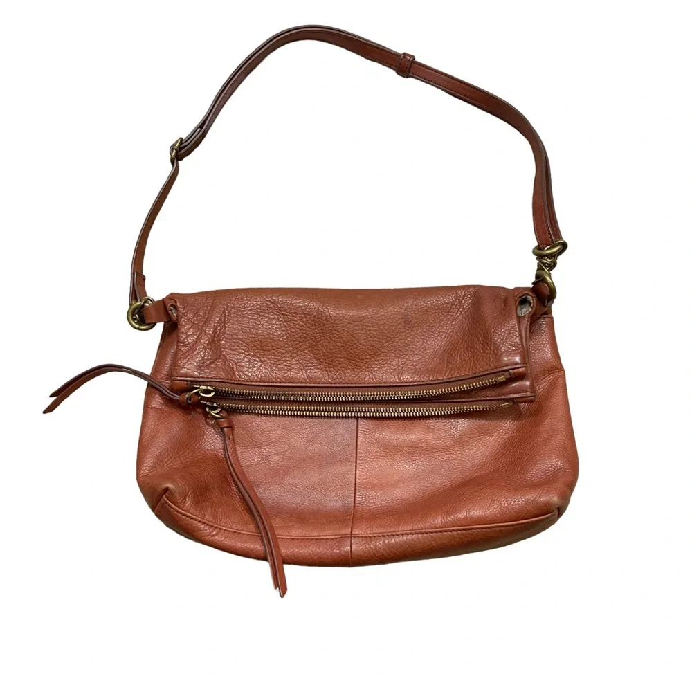 Margot Mickey Brandy Double Zip Crossbody Bag Purse Brandy Color